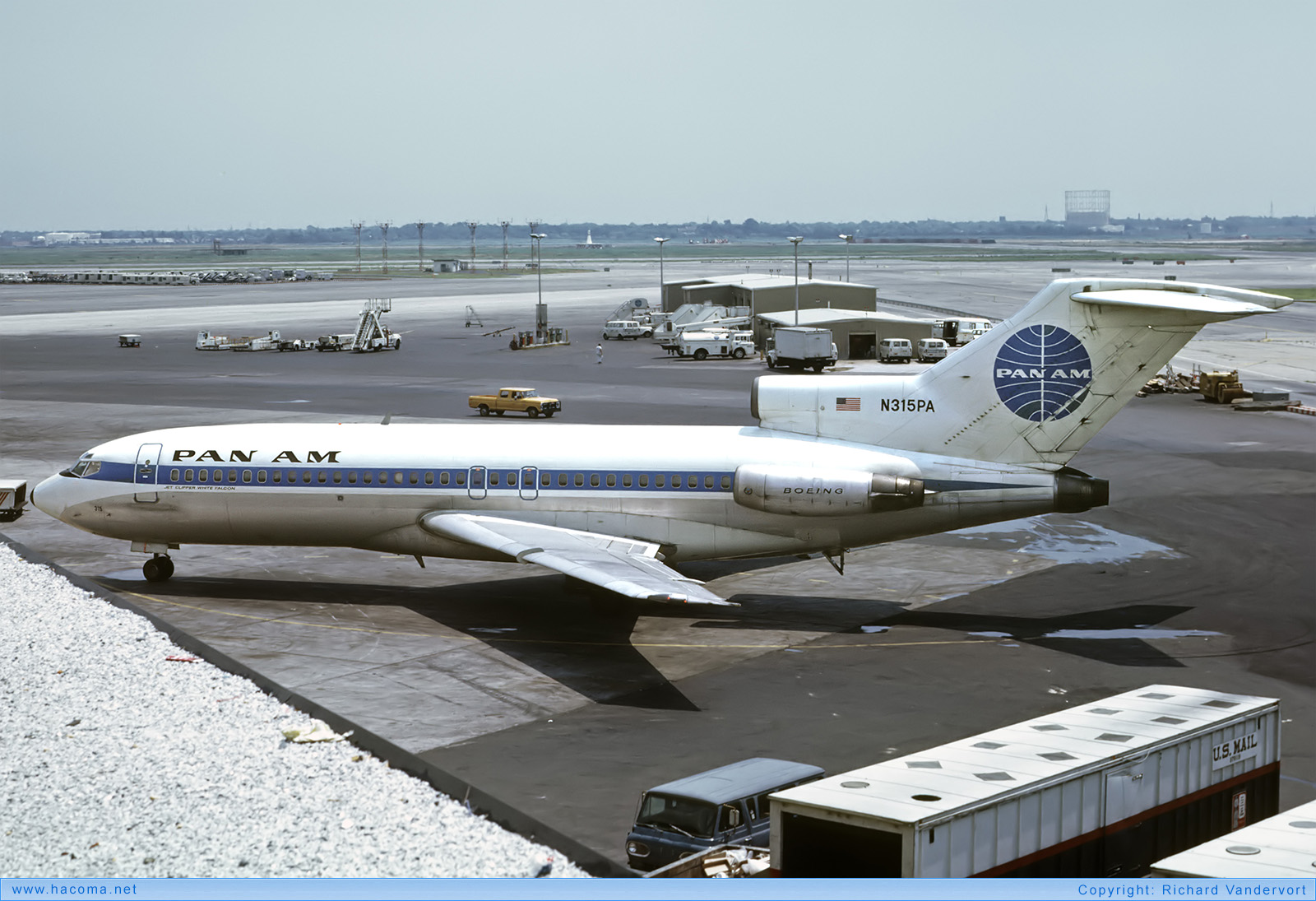 Photo of N315PA - Pan Am Clipper White Falcon / Berlin / Pocahontas / Duesseldorf - John F. Kennedy International Airport - Aug 1973