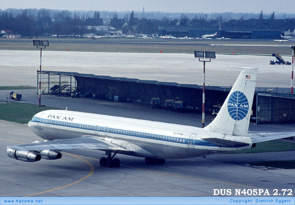 Photo of N405PA - Pan Am Clipper Stargazer - Dusseldorf Airport - Feb 1972