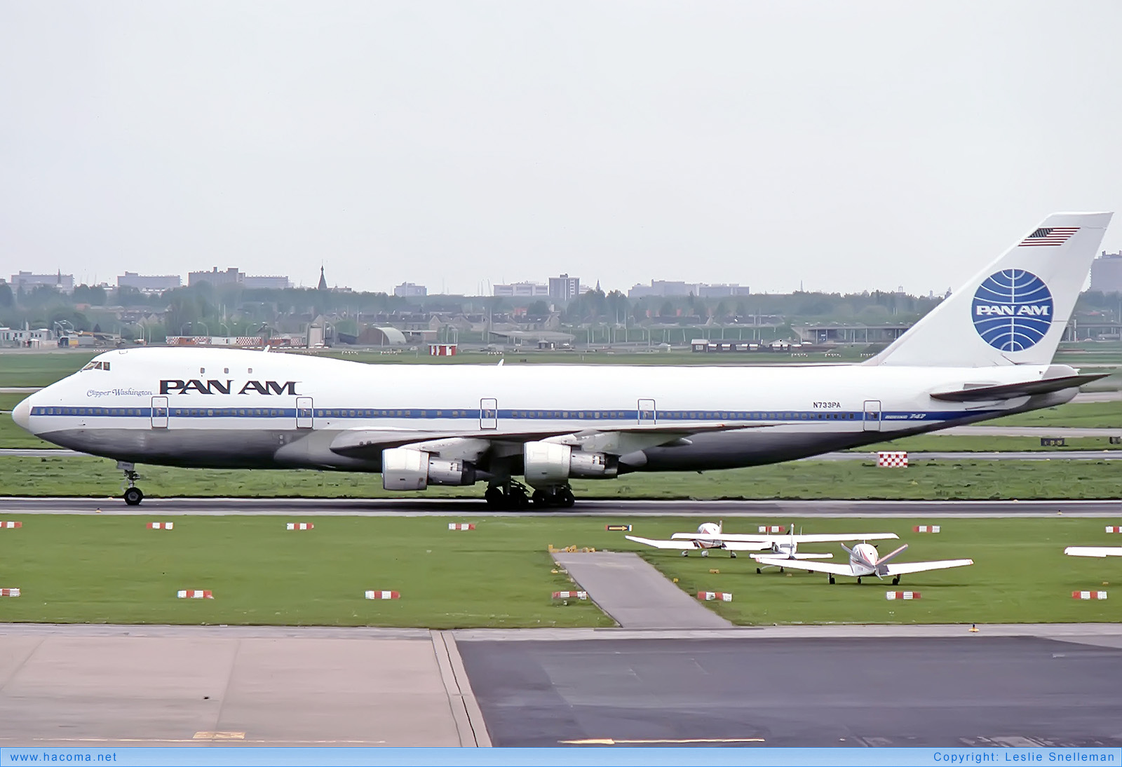 Foto von N733PA - Pan Am Clipper Young America / Constitution / Washington / Pride of the Sea / Air Express / Moscow Express - Flughafen Schiphol - 21.05.1977