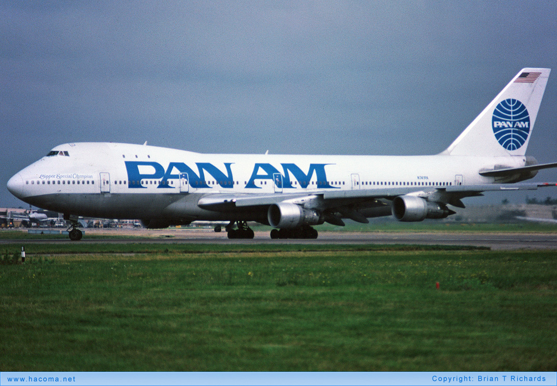 Photo of N741PA - Pan Am Clipper Kit Carson / Sparking Wave / Special Olympian - London Heathrow Airport - Oct 1, 1987