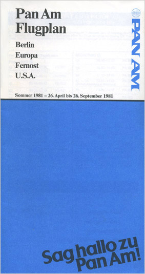 Pan Am Flugplan Deutschland 26.04.1981