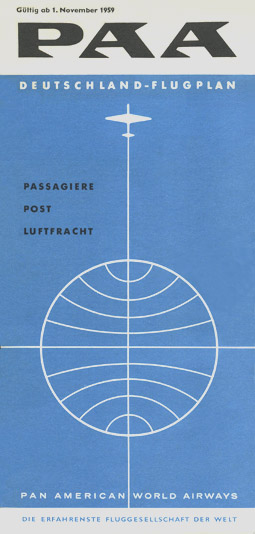 Pan Am Flugplan Deutschland 01.11.1959