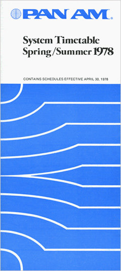 Pan Am Timetable Apr 30, 1978