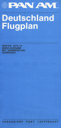 Pan Am Flugplan Deutschland 01.03.1974